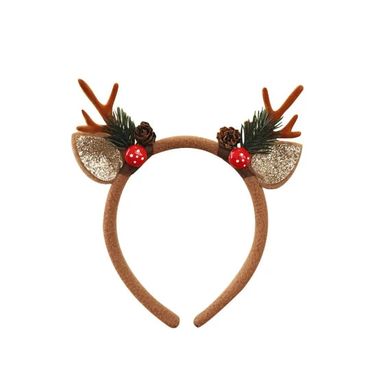 Christmas Women’s Headdress – Elk, Bell & Snowflake Design