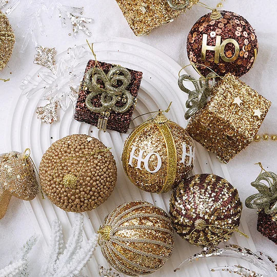 Champagne Color Hand-Painted Christmas Ball Ornament