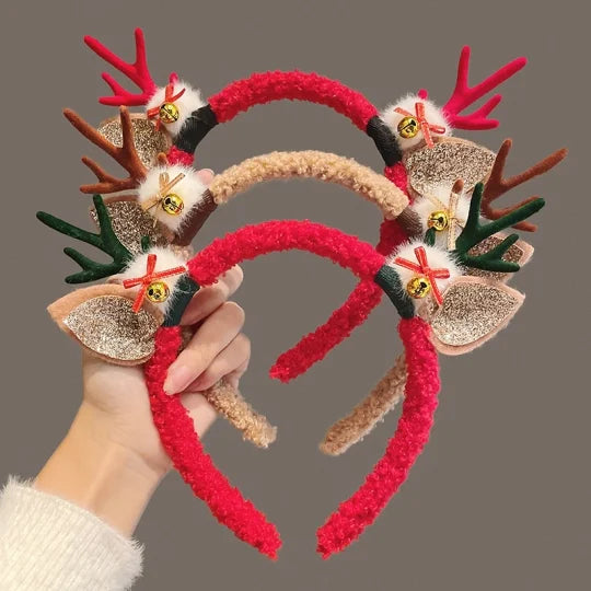 Christmas Women’s Headdress – Elk, Bell & Snowflake Design