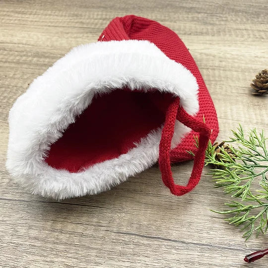 Red Christmas Knitted Socks Gift Bag – 26 Letter Personalized Stockings