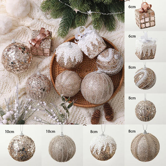 Champagne Color Hand-Painted Christmas Ball Ornament
